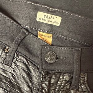 True Religion Black Textured Skinny Jeans